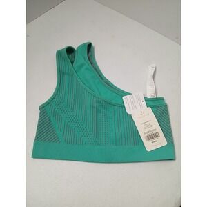 Fabletics Indy Seamless Sports Bra XL 12-14 One Shoulder Teal Green NWT